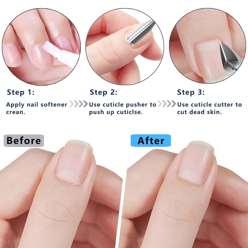 DecuT Cuticle Trimmer with Cuticle Pusher and Scissors, Cuticle Remover Professional Durable Pedicure Manicure Tools, Stainless Steel Cuticle Nipper Cutter Clipper for Fingernails and Toenails (Silver) - Image 5